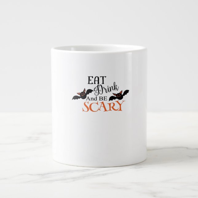 Grande Tasse Chauves-souris d'Halloween Soyez Drôle Mème Effray (Devant)