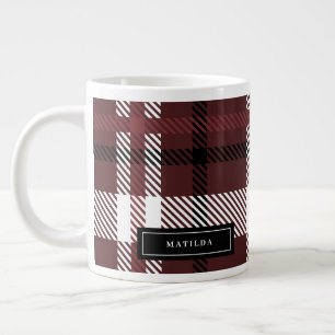 Grande Tasse Chèque de Noël Bourgogne et tartane noire
