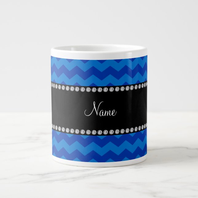 Grande Tasse Chevalier bleu de nom personnalisé (Devant)