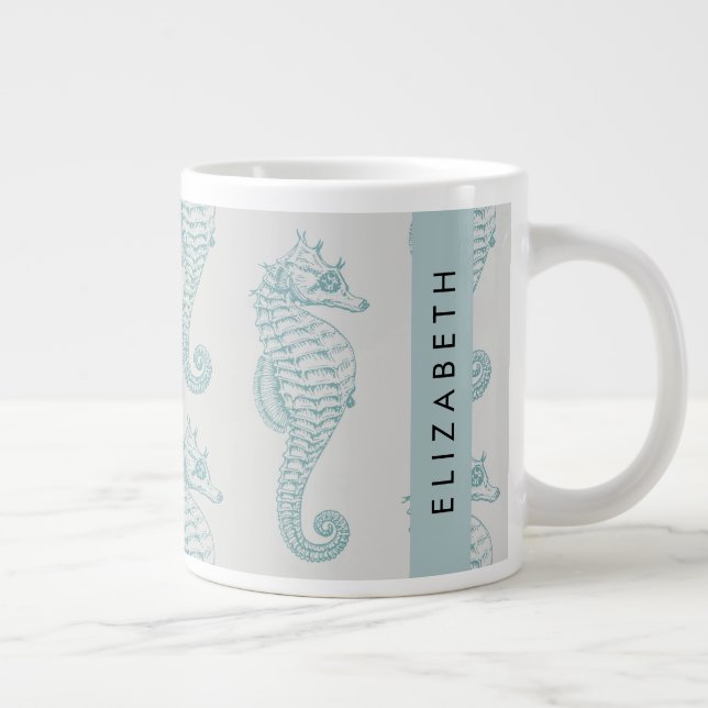 Grande Tasse Chevaux de mer tropicaux, Motif hippocampe, Votre  (Droite)