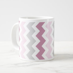 Grande Tasse Chevrons gris rose Jumbo
