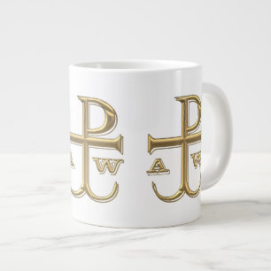 Grande Tasse Chi-Rho "à trois dimensions" d'or avec l'ancre