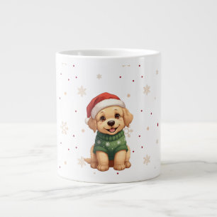 Grande Tasse Chien de Noël Kawaii Mignon - Dessin de Chiot pour