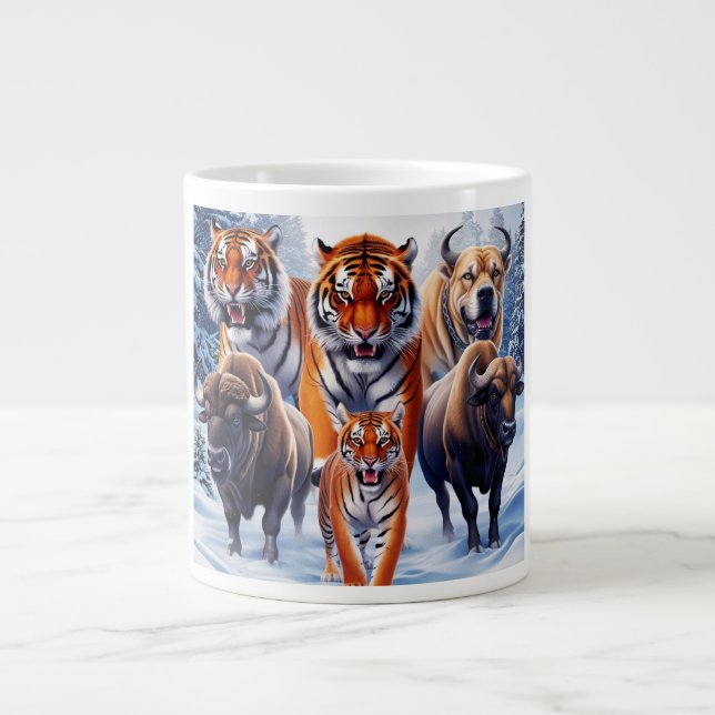 Grande Tasse Chien de Tiger Buffalo à l'extérieur (Devant)