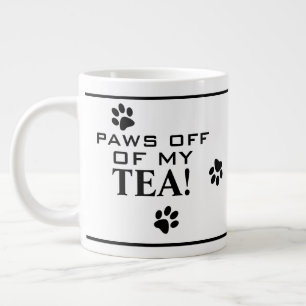 Grande Tasse Chien Paw Typographie Tea Lover's Black & White