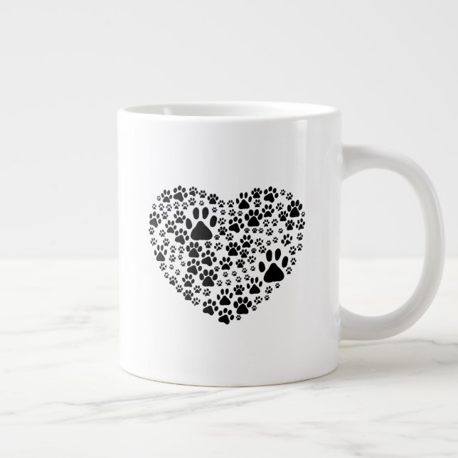 Grande Tasse Chien Paws, Chiot Paws, Animal Paws, Coeur, Animal (Droite)