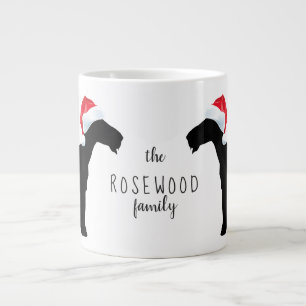 Grande Tasse Chiens Airedale Terrier Noël Chapeau de Père Noël 
