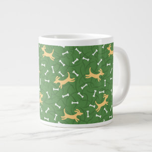 Grande Tasse chiens chanceux avec l'arrière - plan d'os