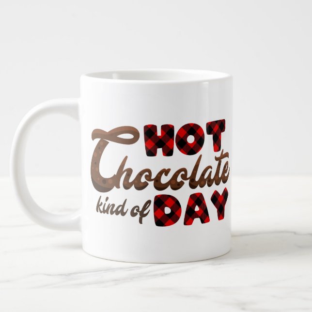 Grande Tasse chocolat chaud de Noël festif ajouter monogramme (Gauche)