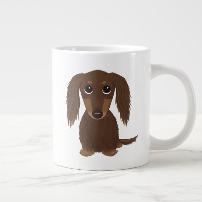 Grande Tasse Chocolat mignon à pois longs Chien Brown Dachshund (Droite)