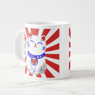 Grande Tasse Chou mignon chat neko sur le soleil levant