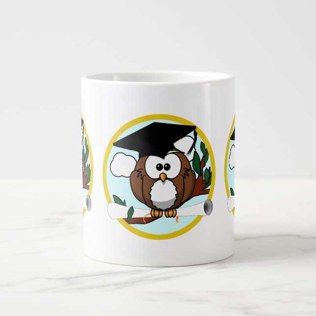 Grande Tasse Chouette de diplôme mignonne avec Casquette et dip (Devant)