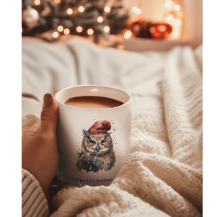 Grande Tasse Chouette d'hiver enchantée, personnalisée