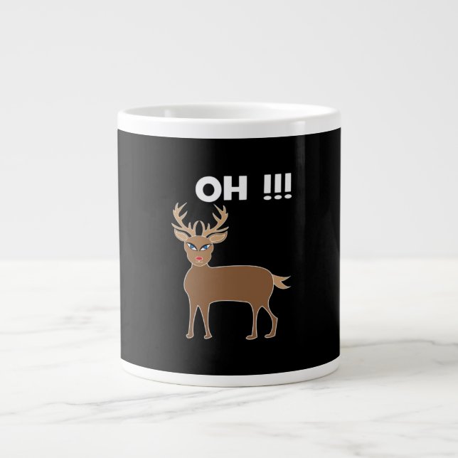 Grande Tasse Christmas Deer Season Cute Festive Retro Style  (Devant)