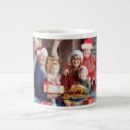 Grande Tasse Christmas Photo Mug with Family - Personalized Gif