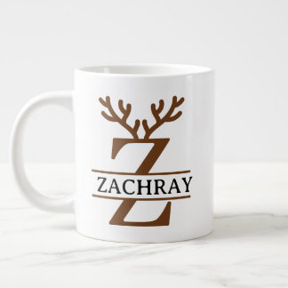 Grande Tasse Christmas Reindeer holiday Mug, Custom winter