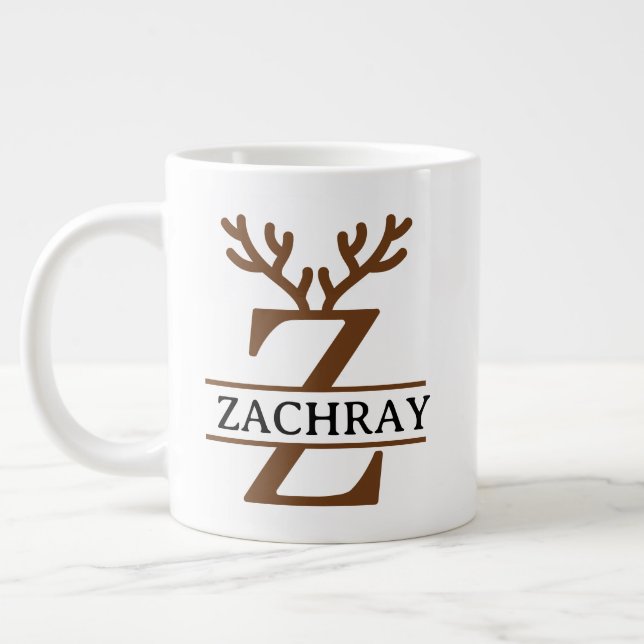 Grande Tasse Christmas Reindeer holiday Mug, Custom winter  (Gauche)