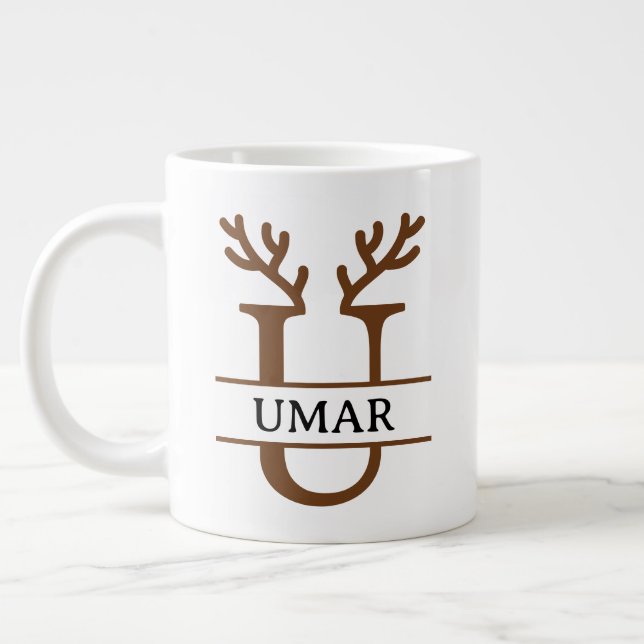 Grande Tasse Christmas Reindeer holiday Mug, Custom winter  (Gauche)