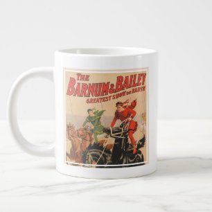 Grande Tasse Cirque Avec Des Hommes À Cheval.