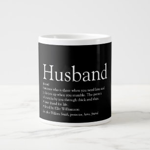 Grande Tasse Citation amusante du meilleur mari du monde noir e