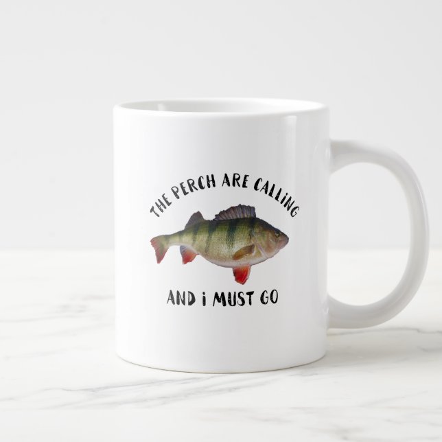 Grande Tasse Citation de pêche Jumbo Perch Hommes Hobby Mug (Droite)