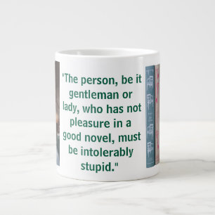 Grande Tasse Citation de roman de Jane Austen (vert)
