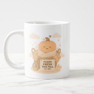 Grande Tasse Citations de citrouille fraîche de l'automne Kawai
