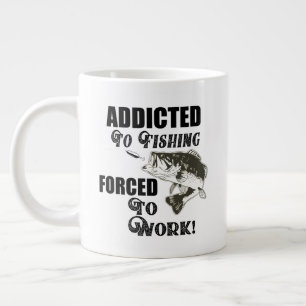 Grande Tasse Citations de pêche amusantes Travailler Bass à g