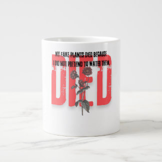 Grande Tasse citations drôles plantes de fleurs rouges moururen