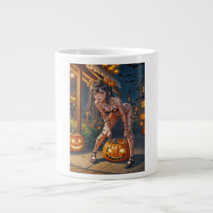 Grande Tasse Citrouille et Fille aux Chauves-Souris pour la Fêt
