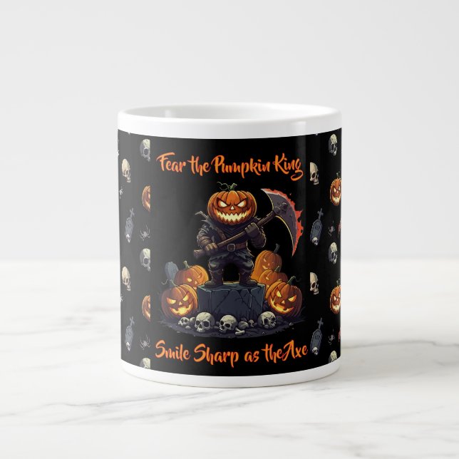 Grande Tasse 🖤 Citrouille noir Roi Halloween Mug 🎃 (Devant)
