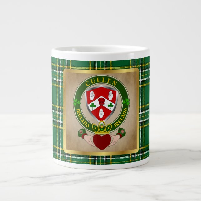 Grande Tasse Claddagh Cullen/O'Cullen Irish Shield (Devant)