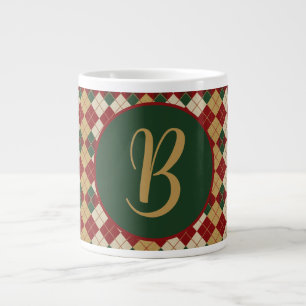 Grande Tasse Classique, motif à carreaux argyle de Noël/hiver