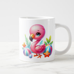 Grande Tasse Clipart de dessin Flamant rose aquarelle