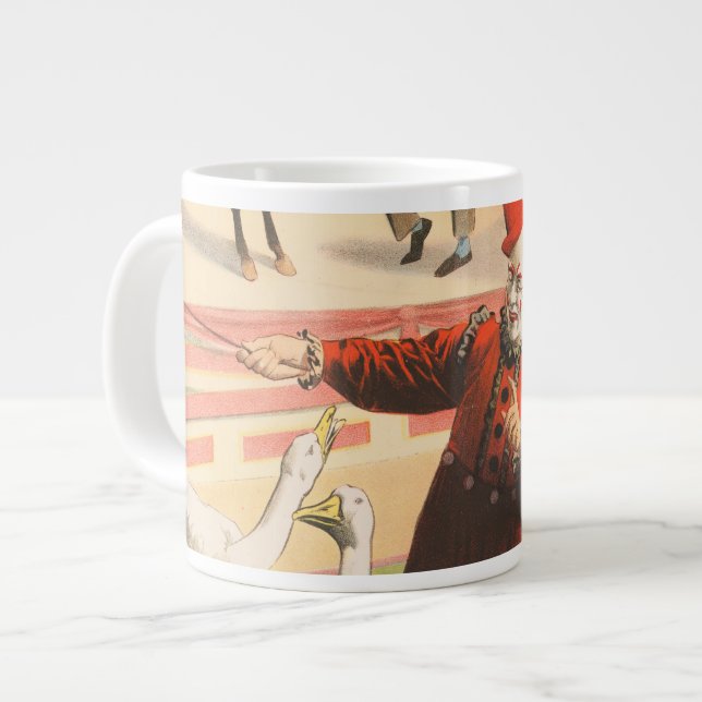 Grande Tasse Clowns Avec Oies, Coqs Et Âne. (Devant gauche)