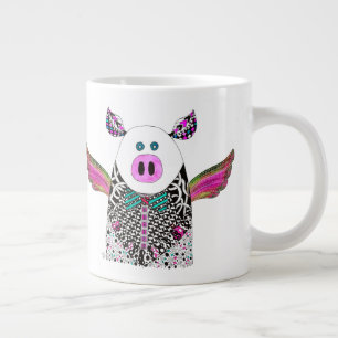Grande Tasse Cochon de porc mignon avec ailes Jumbo Mug