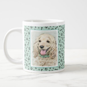 Grande Tasse Cocker Spaniel Buff Peinture - Art Chien original