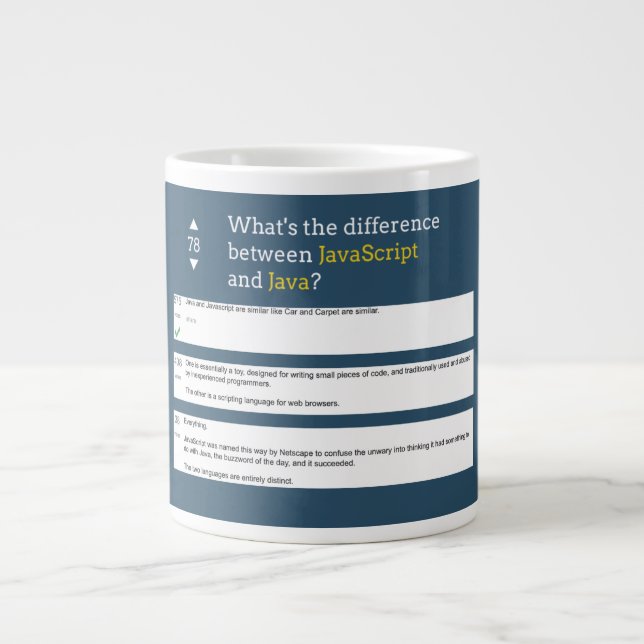 Grande Tasse Codage - Javascript vs Java (Devant)