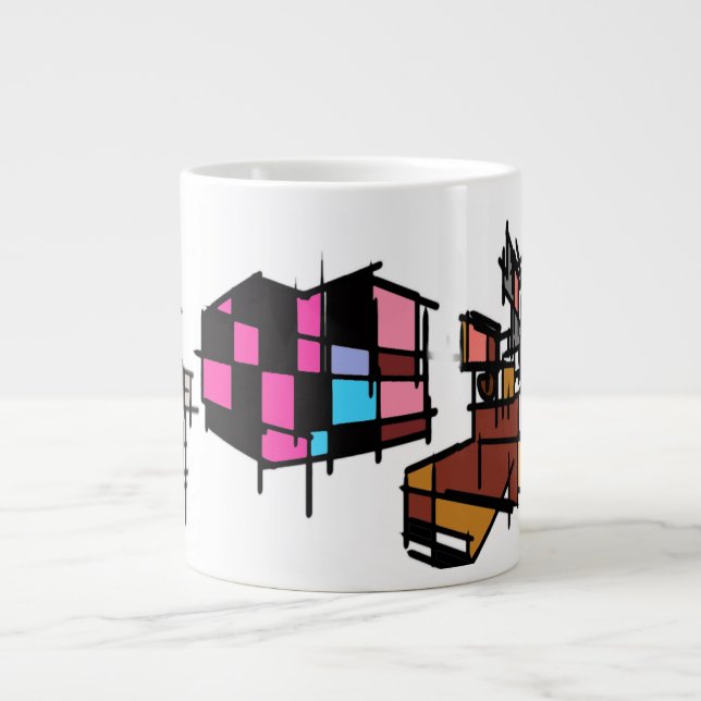 Grande Tasse Coeur de printemps des lapins (Devant)