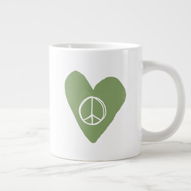 Grande Tasse Coeur des signes de paix (Droite)