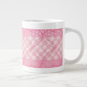 Grande Tasse COEUR ROSE QUILLE Big White Mug