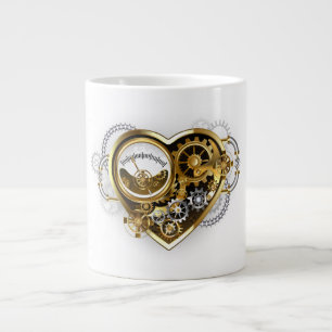 Grande Tasse Cœur Steampunk avec un manomètre