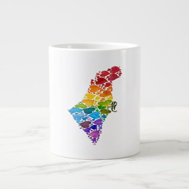 Grande Tasse Coeurs d'Israël surdimensionné Mug (Devant)
