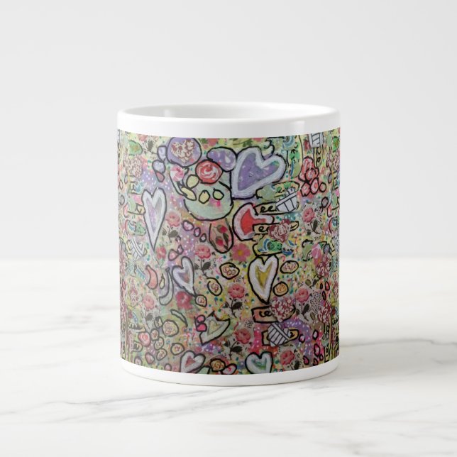 Grande Tasse Coeurs et scribbles Spécialité Mug (Devant)