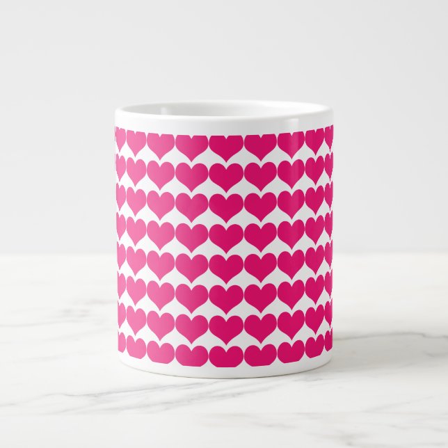 Grande Tasse Coeurs mignons roses Mug Motif (Devant)
