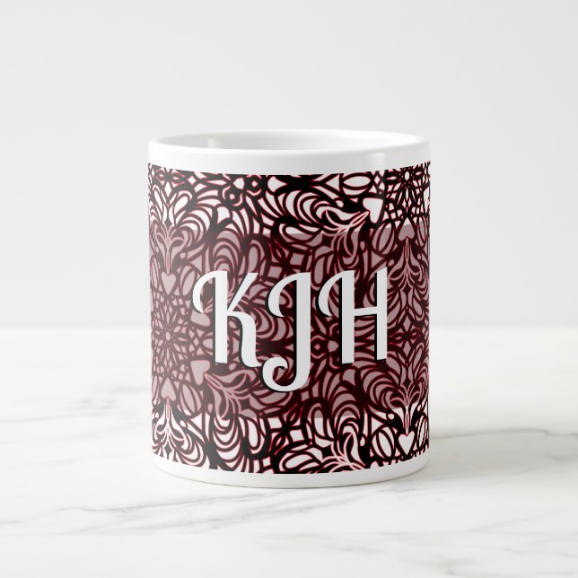 Grande Tasse Coeurs rouges et noirs fantaisistes (Devant)
