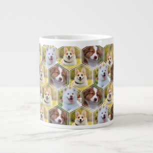 Grande Tasse Collage de photos 7 personnalisées Hexagon Coffee 