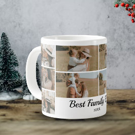 Grande Tasse Collage de photos familiales - 10 photos Texte per
