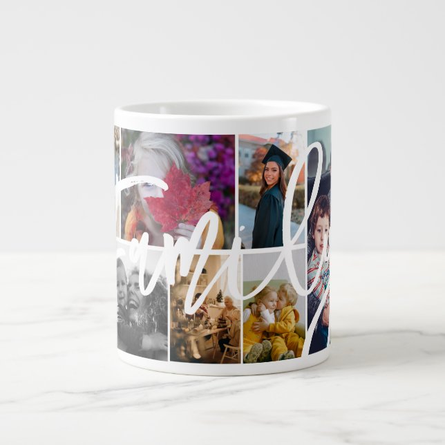 Grande Tasse Collage Décontracté personnalisé de 8 photos (Devant)