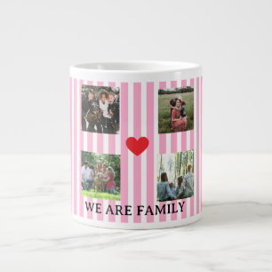 Grande Tasse collage familial rayé pastel